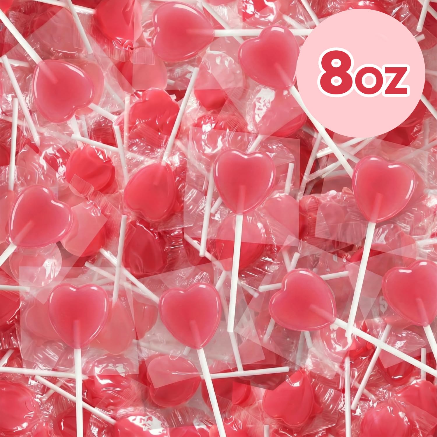 Yumzo heart-shaped valentines candy individually wrapped for hygienic handouts.