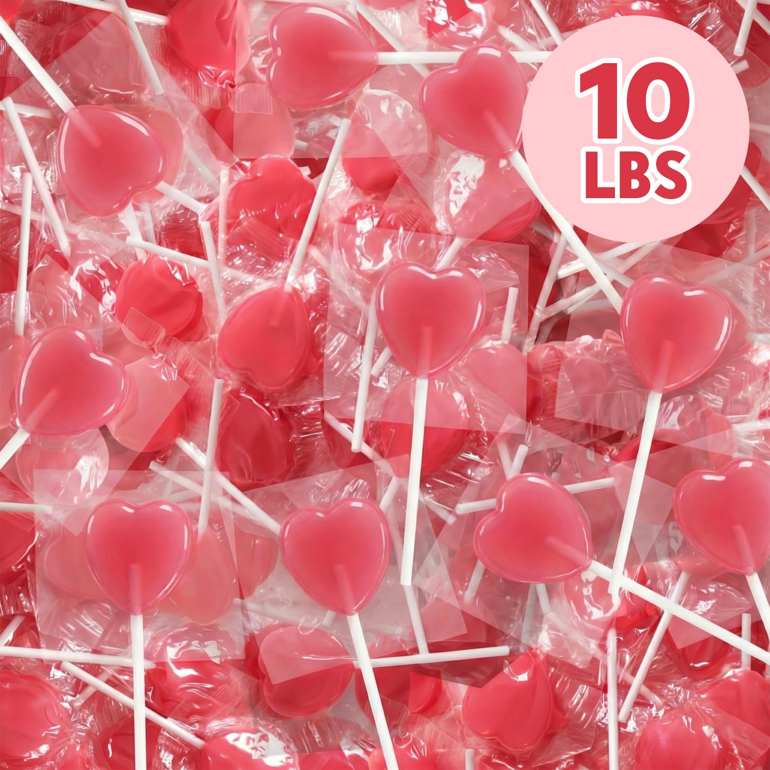 Yumzo individually wrapped heart lollipops ensure hygiene and easy sharing.
