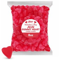 Yumzo JuJu Hearts Cherry gummies in a pack, ideal for classroom sharing.
