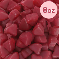 Yumzo JuJu Hearts Cinnamon Gummies in a clear bowl for sharing.