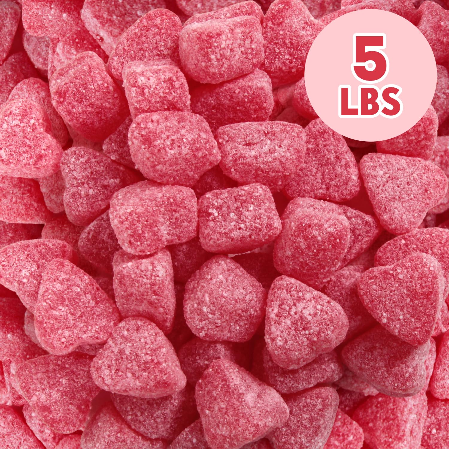 Individually wrapped Yumzo heart gummies keep freshness for Valentine gift bags.