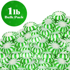 Close-up of glossy green Yumzo Starlight spearmint candy