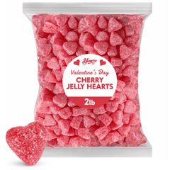 Yumzo Valentine cherry jelly hearts 2lb pack ready for gift bags and party bowls.