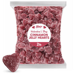 Yumzo Valentine cinnamon gummy hearts 2lb bulk display for sharing fun