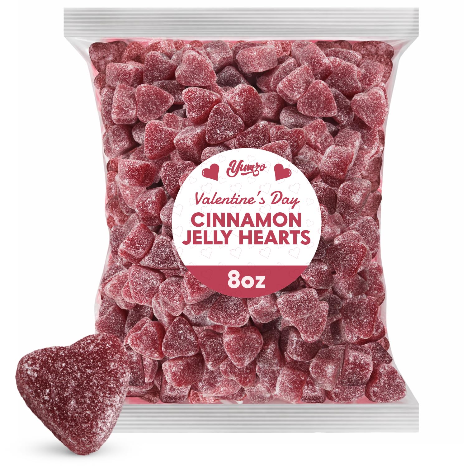 Yumzo Valentine Gummy Cinnamon Hearts pack ready for gifting and sharing