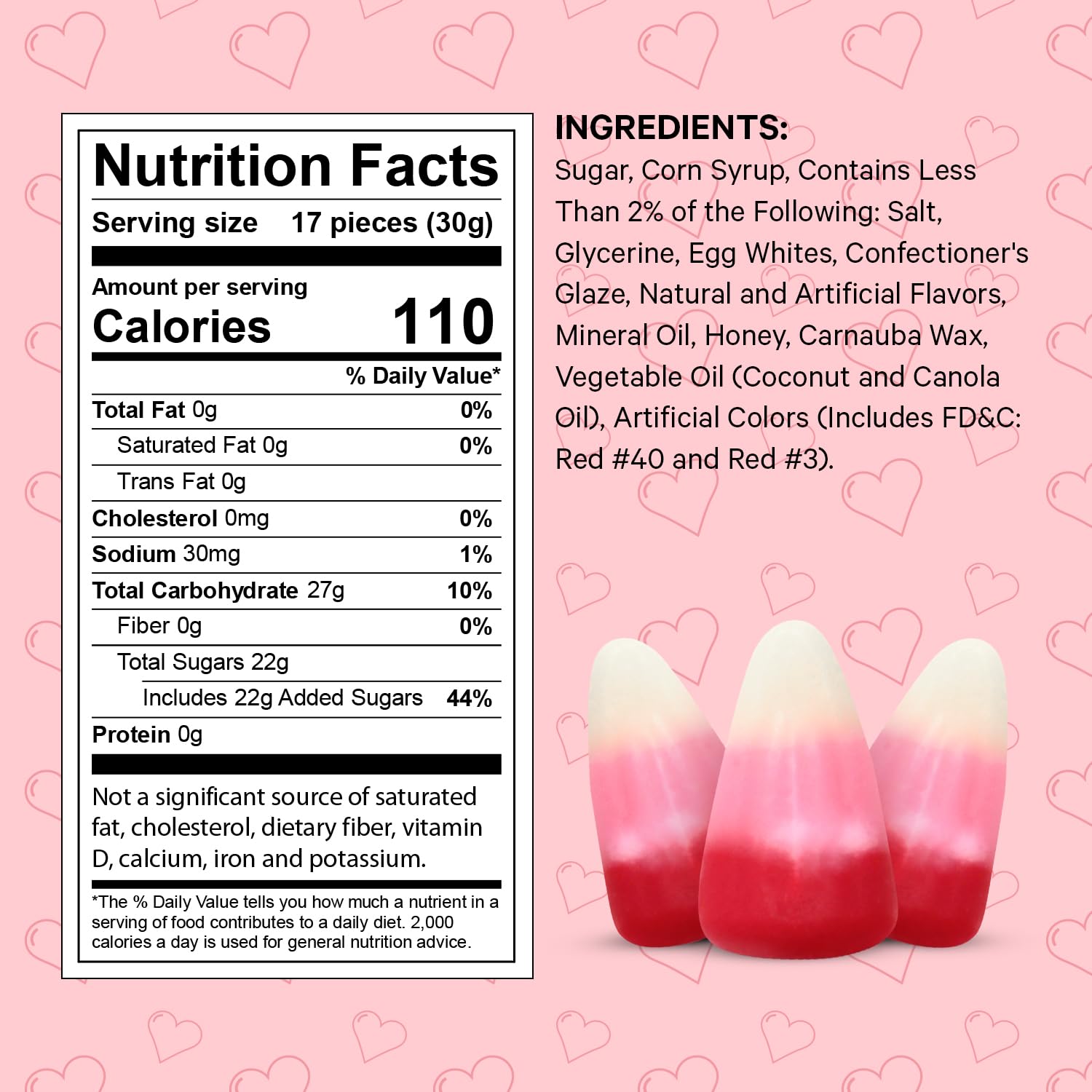 Yumzo valentines candy corn white-pink-red, perfect for decorating dessert tables.