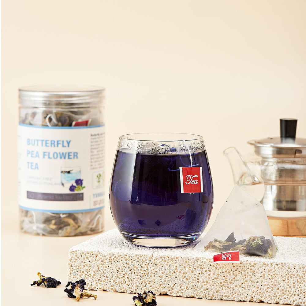 YUNHAHA natural dye for beverages and foods using butterfly pea tea.