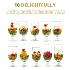 YUNHAHA flowering tea ball blooming into a mini bouquet visual