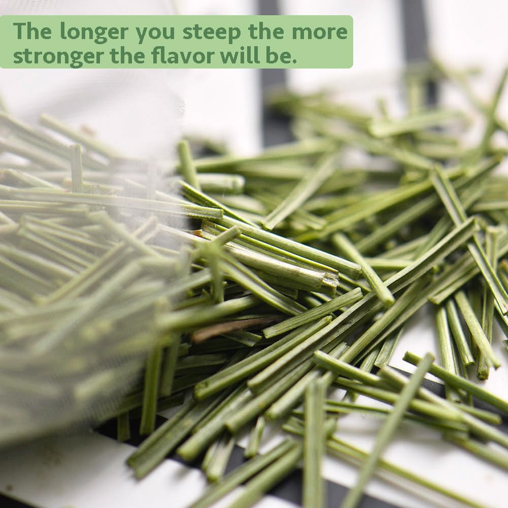 YUNHAHA Tea bag close-up showing cut and sifted pine needles for aroma