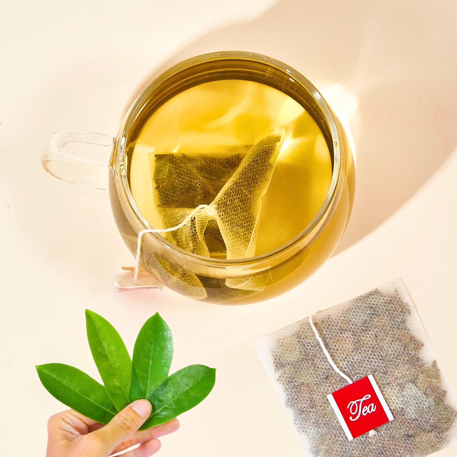YUNHAHA packaging shows fresh soursop leaves and simple brewing