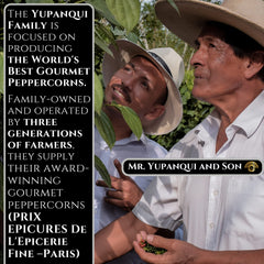 Yupanqui peppercorns for grinder refill bag, easy pour and lasting freshness.