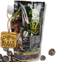 Yupanqui organic black peppercorns, whole for grinder, offering fresh aroma for every dish.
