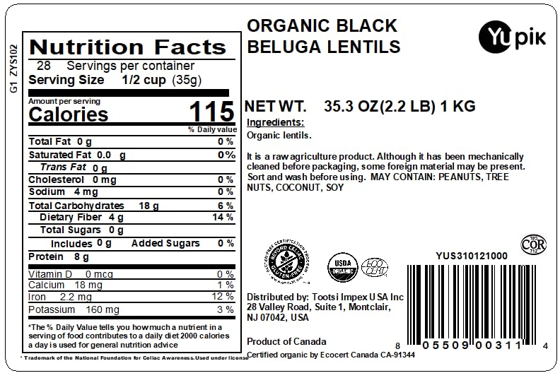 Yupik Beluga lentils dry beans closeup showing organic, non-GMO quality