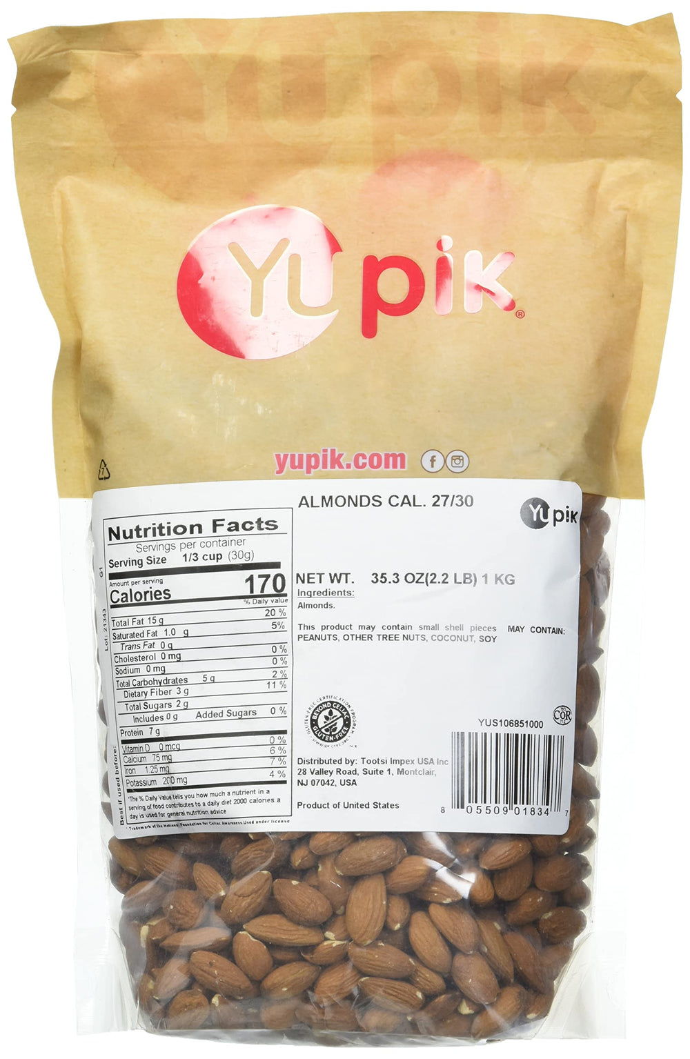 Yupik California raw almonds small baking use shot, great for baking projects