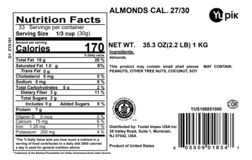 Yupik California raw almonds small blanching concept close-up, ready for blanching or roasting