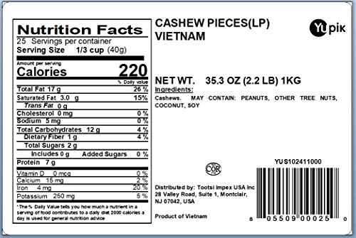 Yupik cashews large pieces closeup highlighting rich, buttery texture.
