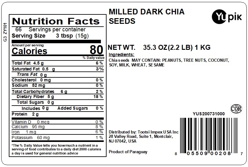 Yupik chia seed powder with scoop for precise measuring in recipes