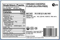 Yupik chickpea flour measuring cup shows precise gluten-free measurements.