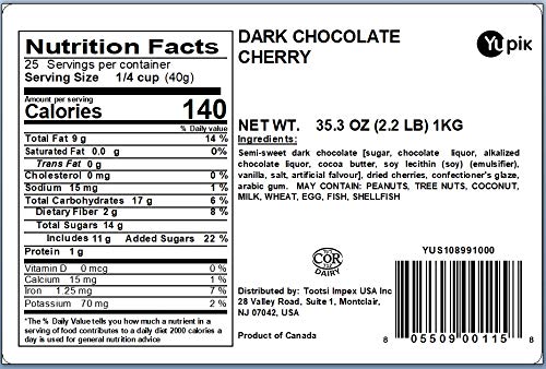 Yupik dark chocolate cherries close-up reveal a smooth, chewy bite for snacking.