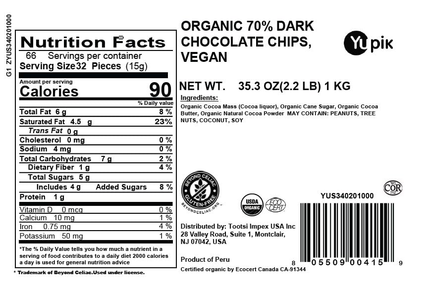 Yupik dark chocolate chips melting into batter for smooth desserts.
