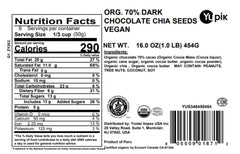 Close up of dark chocolate coated chia seeds highlighting smooth crunch texture