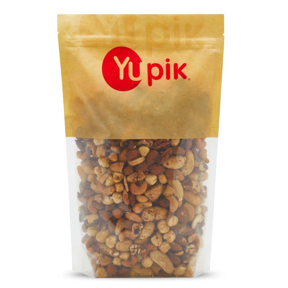 Yupik Deluxe Nut Mix bag front, highlighting unsalted vegan snack option.