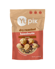 Yupik dry roasted hazelnuts six-ounce pack—oil-free and unsalted for pure snacking.