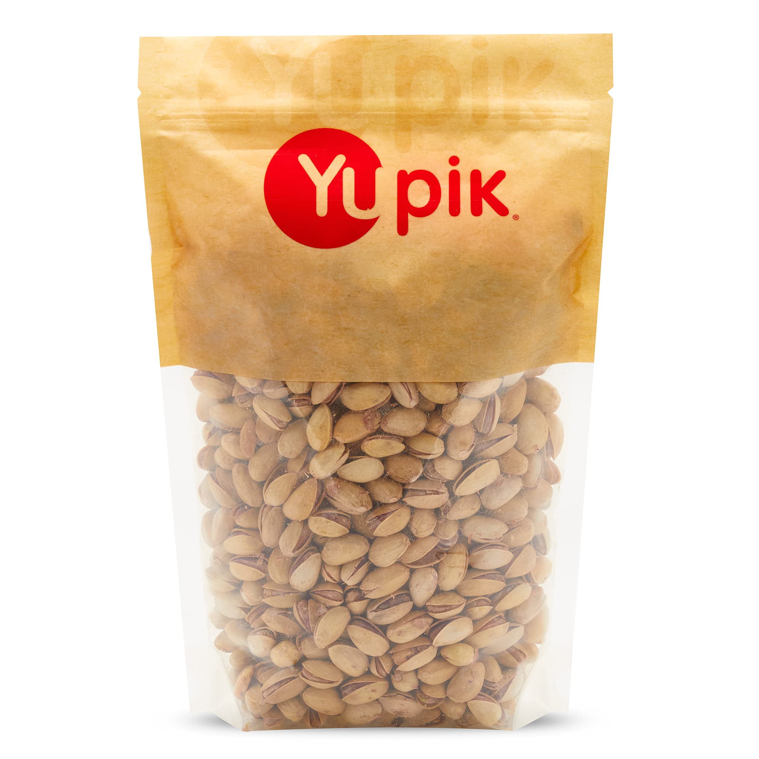 Yupik dry roasted pistachios in shell provide a crunchy, oil-free snack