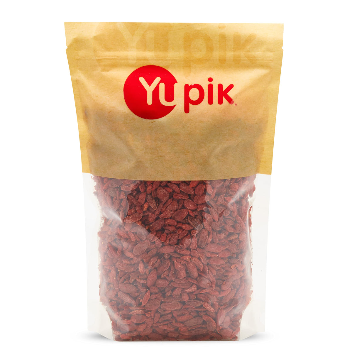 Yupik goji berries bag close-up, perfect for quick snacking.