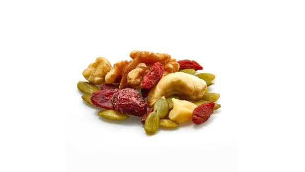 Yupik Goji Sport Trail Mix topping on yogurt for color and texture