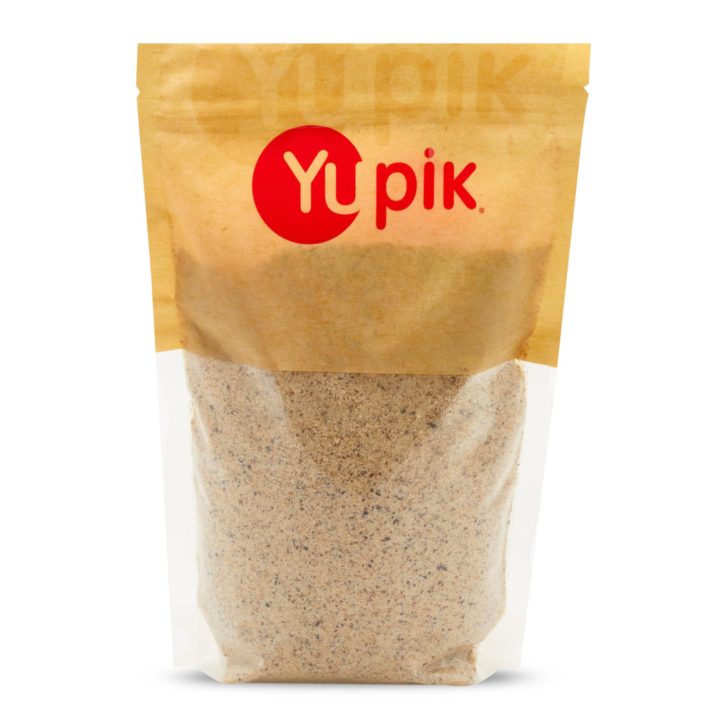 Yupik hazelnut meal packaging highlighting gluten-free and vegan attributes
