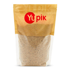 Yupik hazelnut meal packaging highlighting gluten-free and vegan attributes