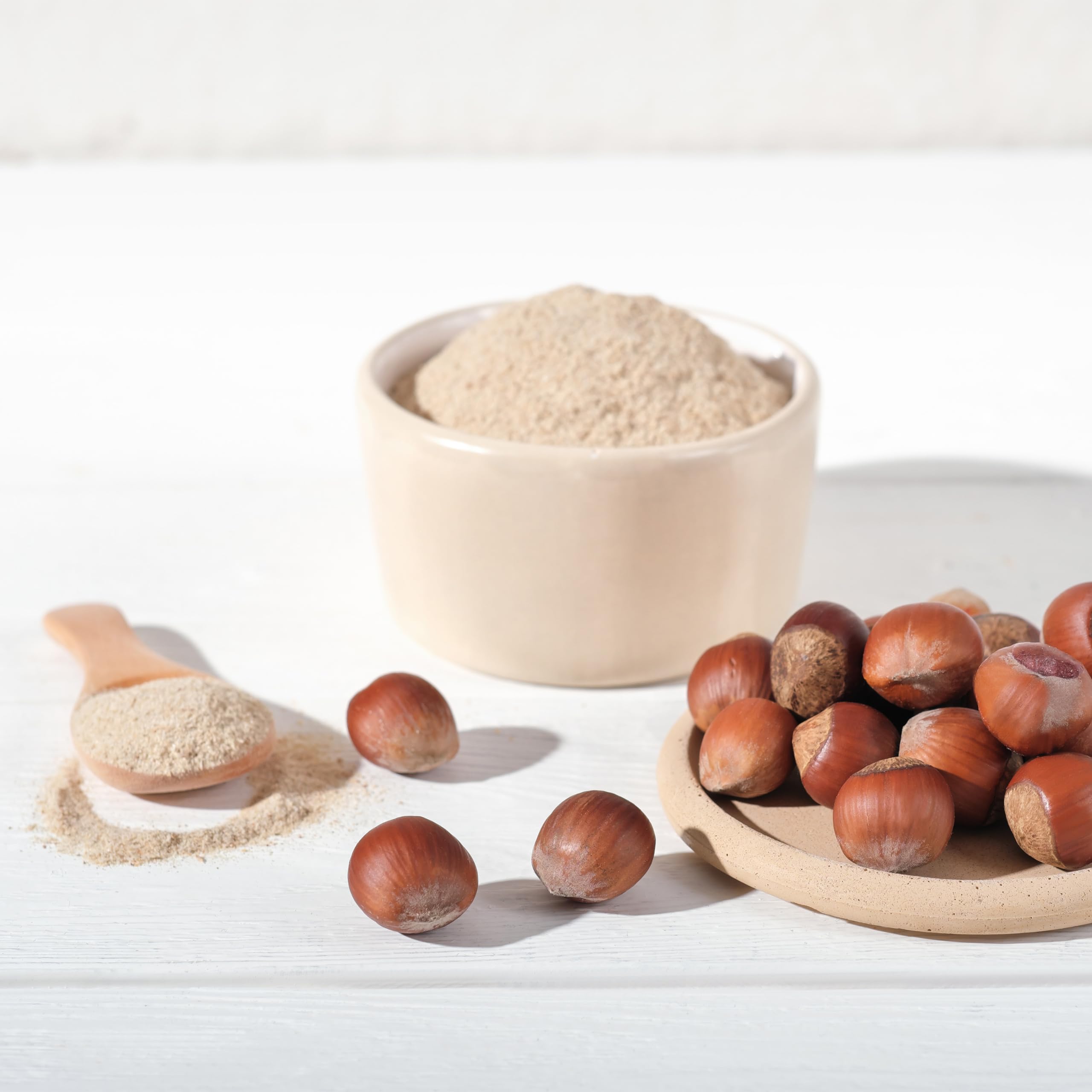 Pantry storage jar of Yupik hazelnut meal kept cool and dry