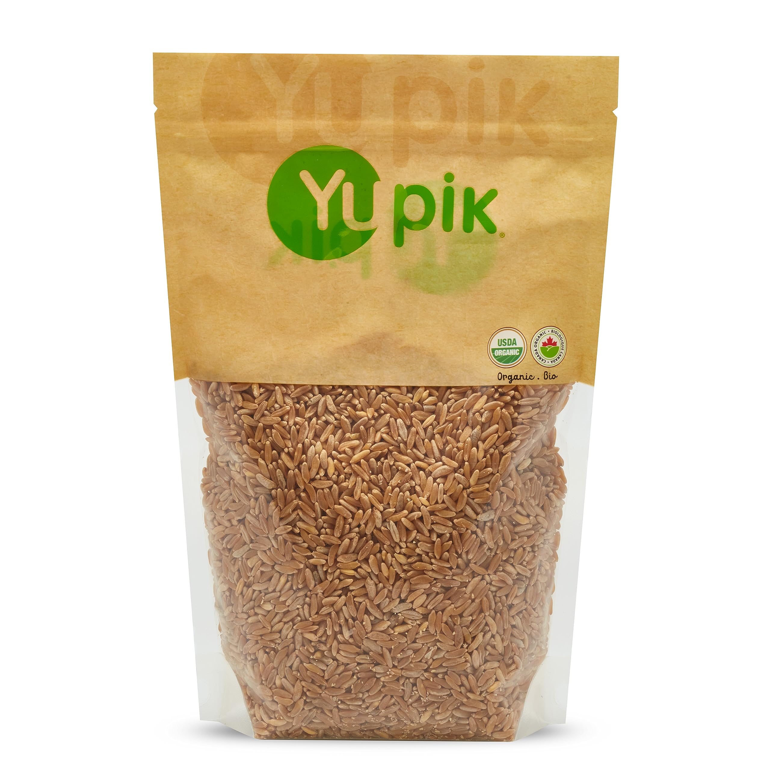 Yupik Kamut grains in bag showcase organic whole grains for wholesome cooking
