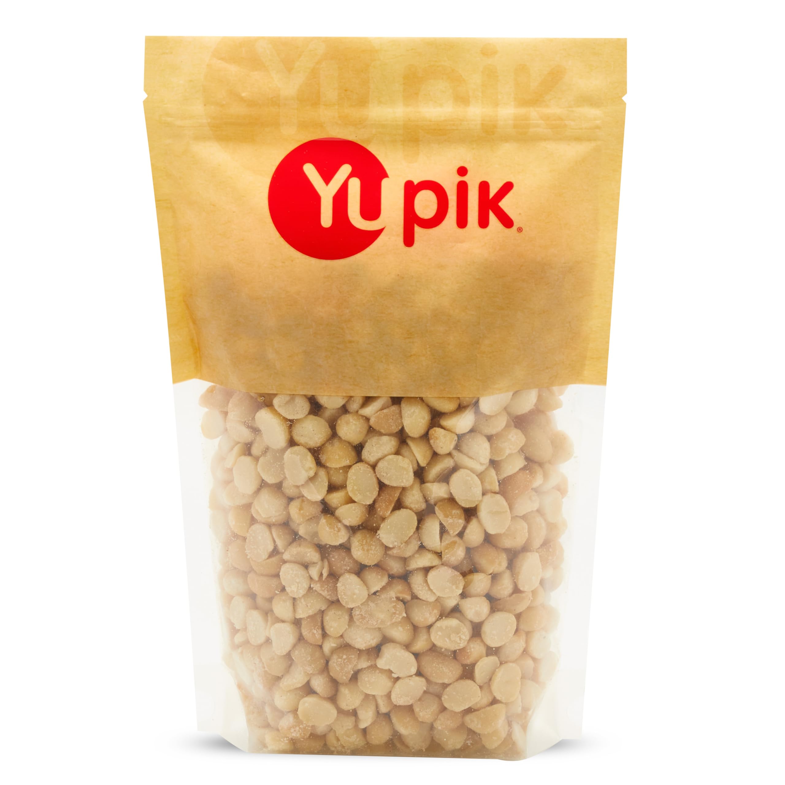 Yupik Macadamia nuts medium pieces packaging showing brand and size for gluten-free use