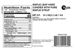 Yupik maple leaf hard candies individual wrappers, perfect for on-the-go snacking.