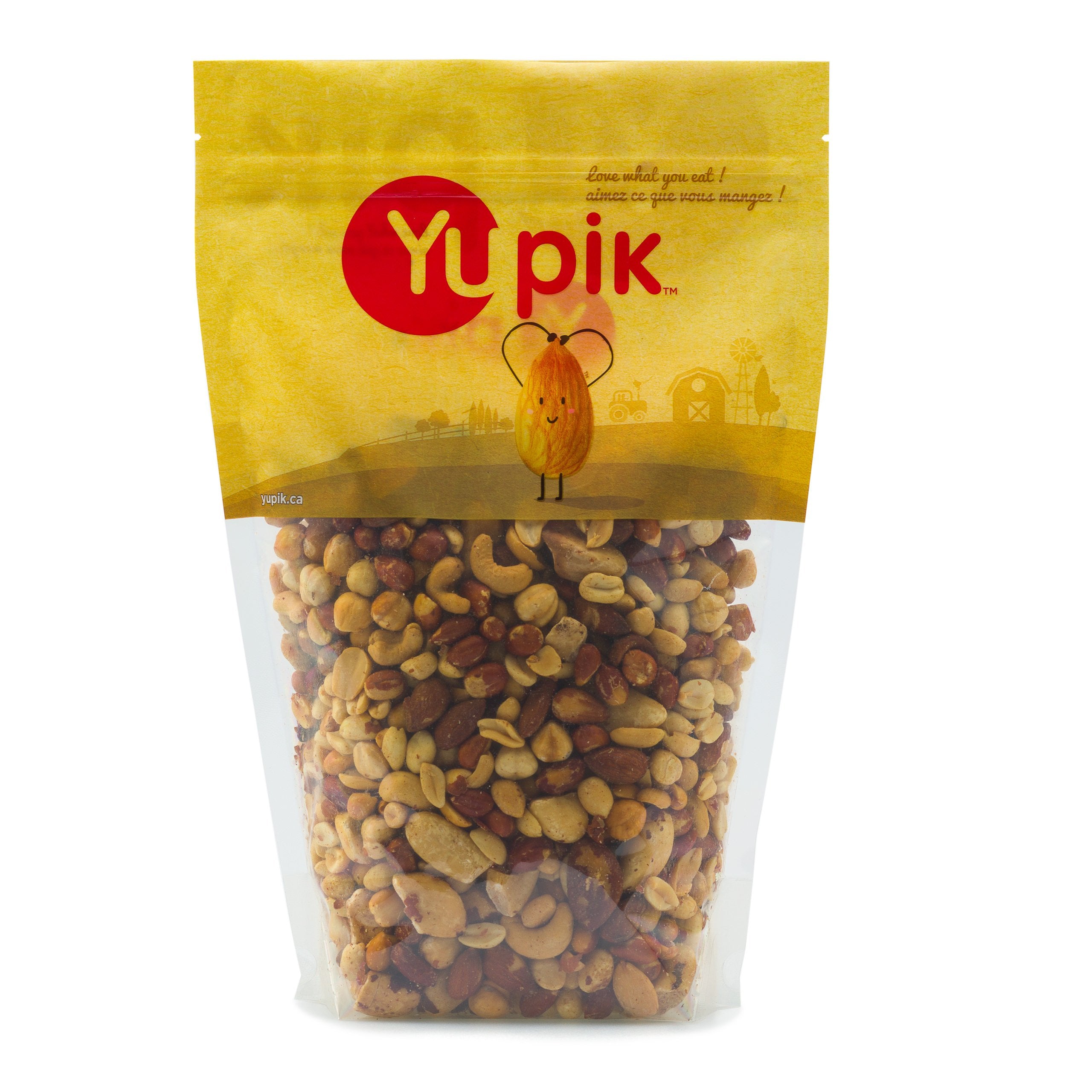 Yupik Mixed Nuts front packaging shows a 2.2 lb bag, ideal for snacking.