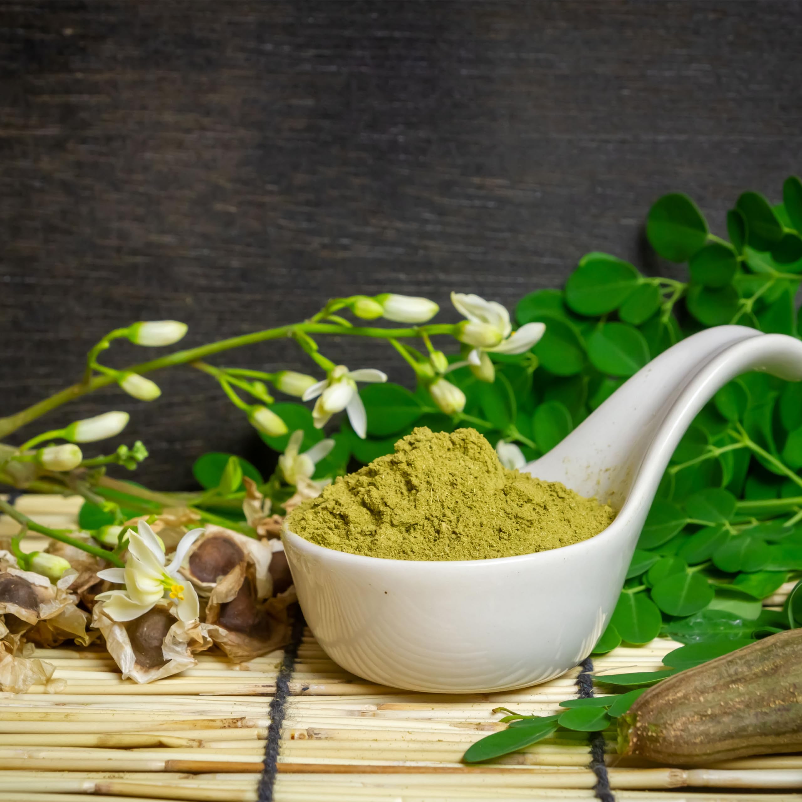 Yupik Moringa powder used in baking and marinades for depth of flavor