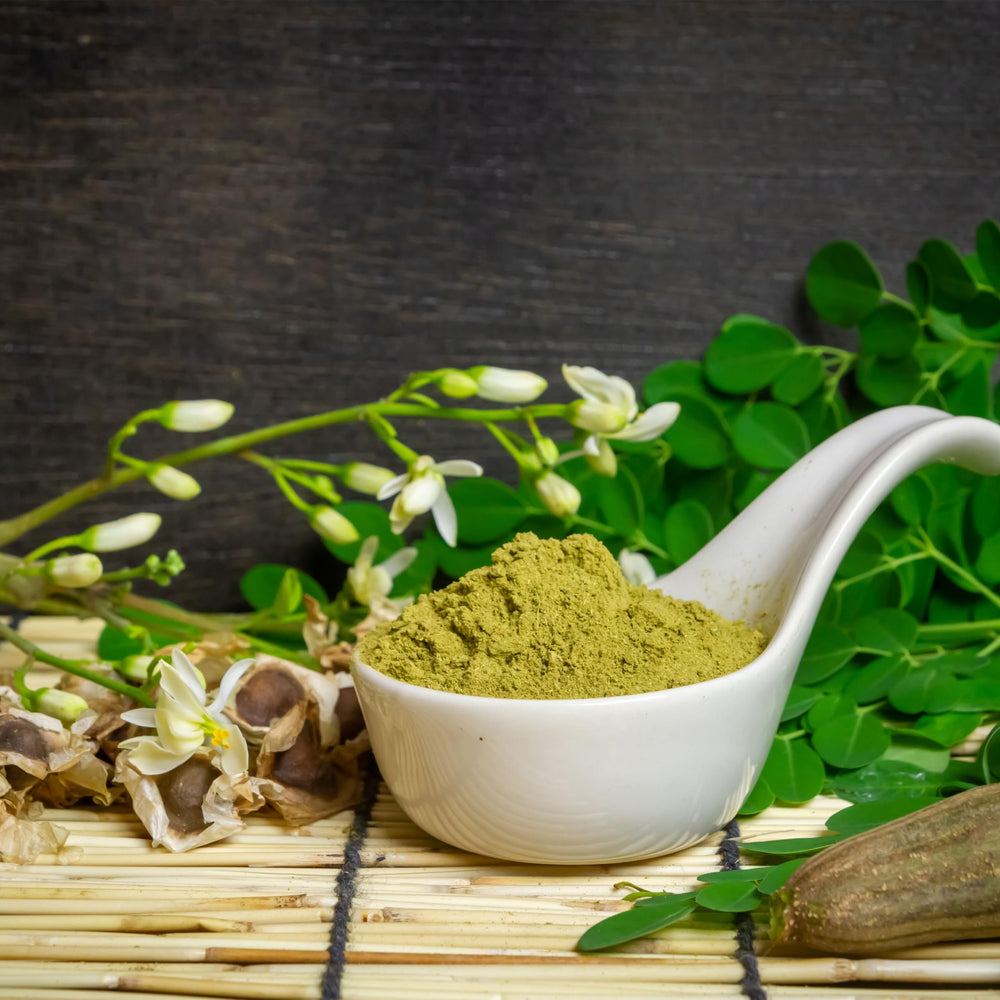 Yupik Moringa powder used in baking and marinades for depth of flavor