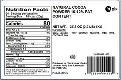 Close-up of Yupik cocoa powder texture, fine grind ideal for baking.
