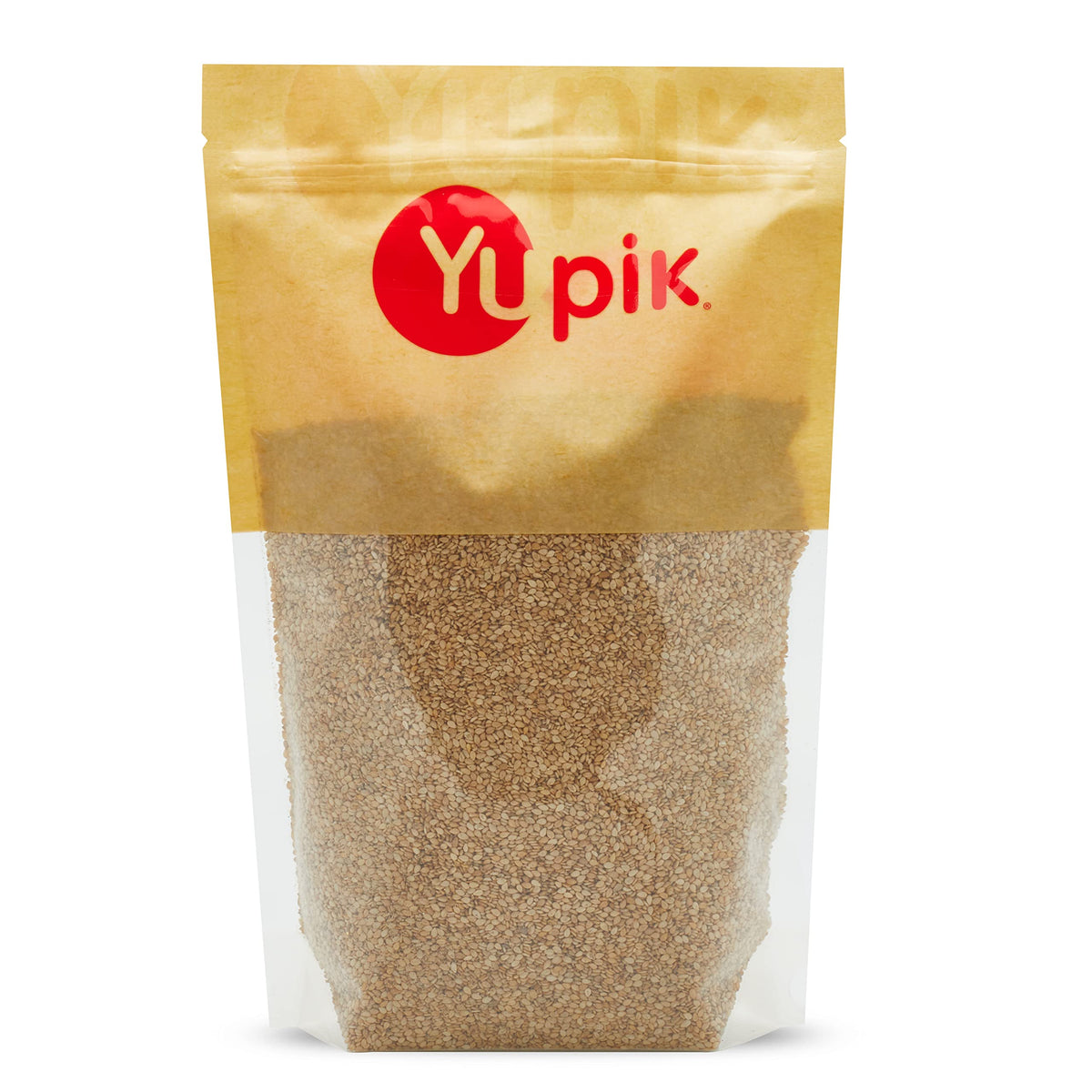 Yupik Natural Sesame Seeds in bag, raw and unsalted, ideal for toppings.