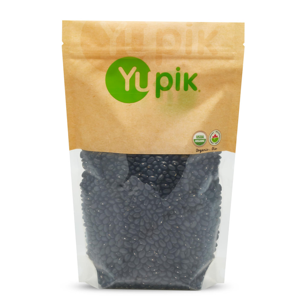 Yupik organic black turtle beans bag front highlighting organic non-GMO quality