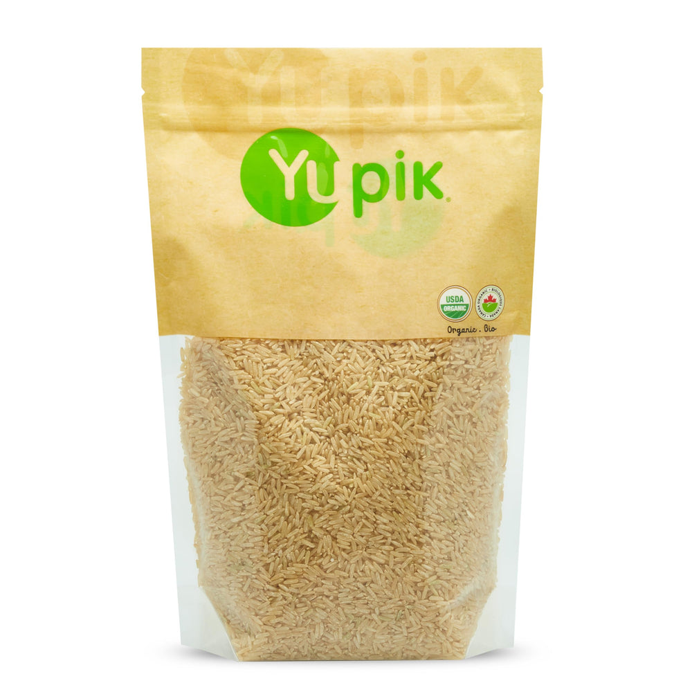Yupik Organic Brown Jasmine Rice packaging showcases trusted organic branding for pantry staples
