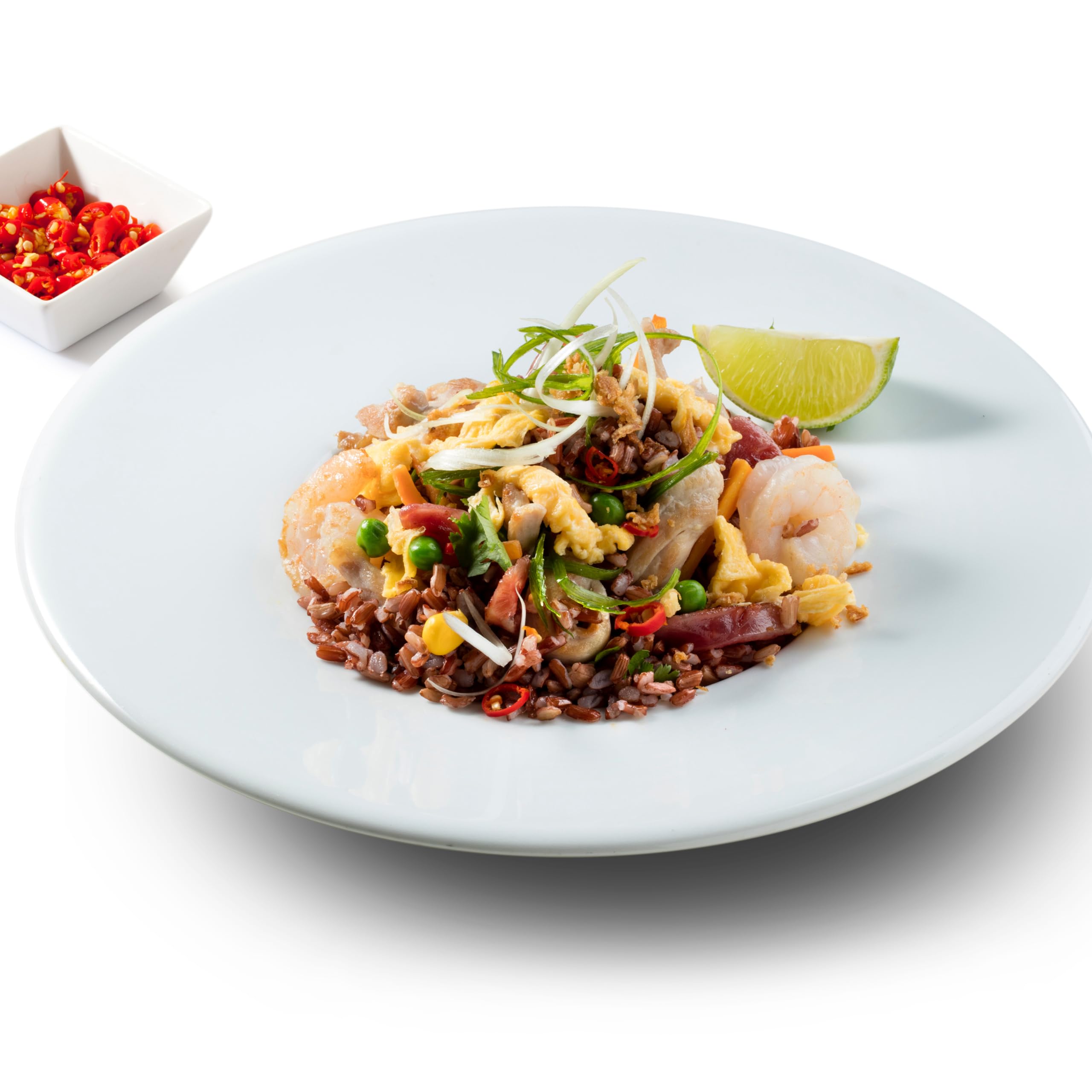 Yupik Organic Brown Jasmine Rice in a colorful salad bowl