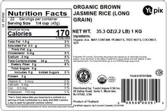 Yupik Organic Brown Jasmine Rice uncooked grains ideal for batch cooking and meal prep