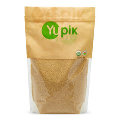 Yupik Organic Bulgur fine-ground pack front view shows a versatile kitchen staple