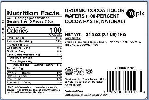 Yupik Cocoa Liquor Wafers melt smoothly to form creamy chocolate bases