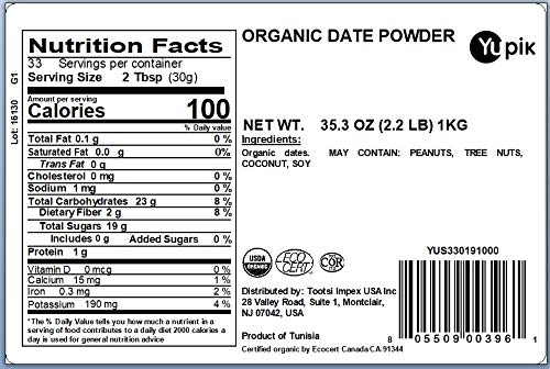 Yupik Organic Ground Date Powder added to smoothie for natural sweetness