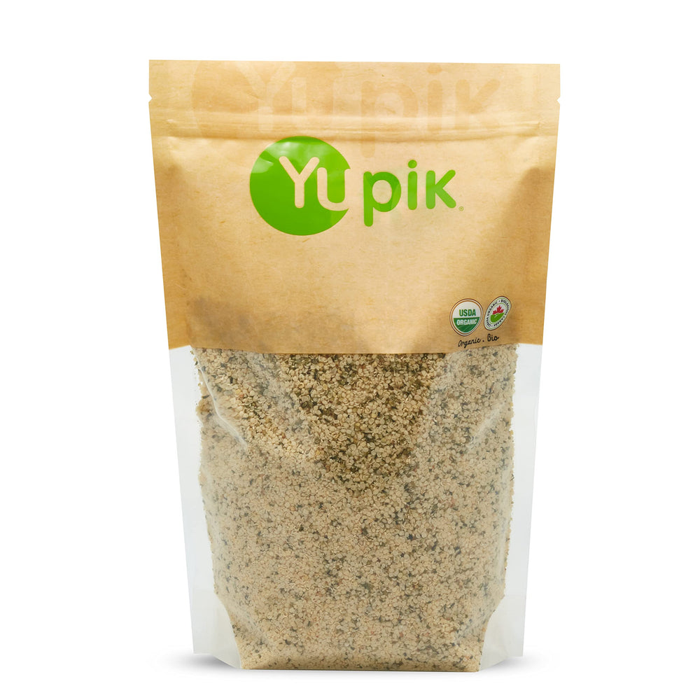 Yupik organic hulled hemp seeds 1lb bag ready to add to smoothies.
