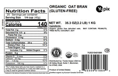 Yupik Organic Oat Bran muffins; fiber-rich baked goods base